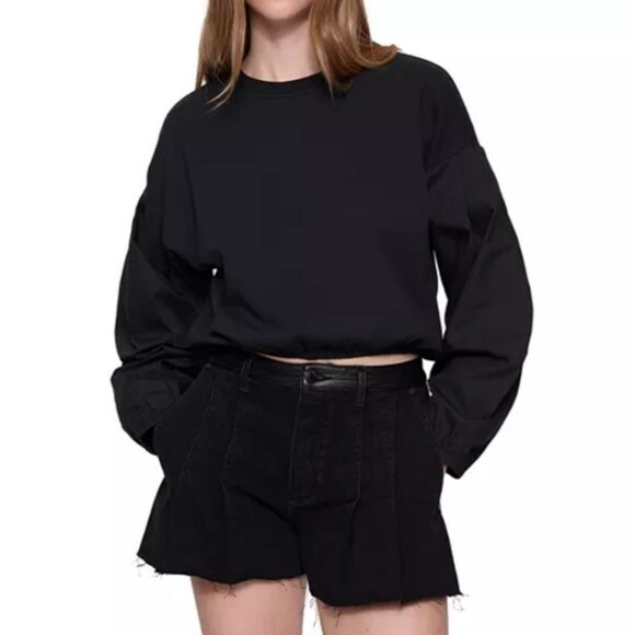 Rebecca Minkoff Tops - NWT Rebecca Minkoff Black Puff Sleeve Julia Combo Long Sleeve Top - L